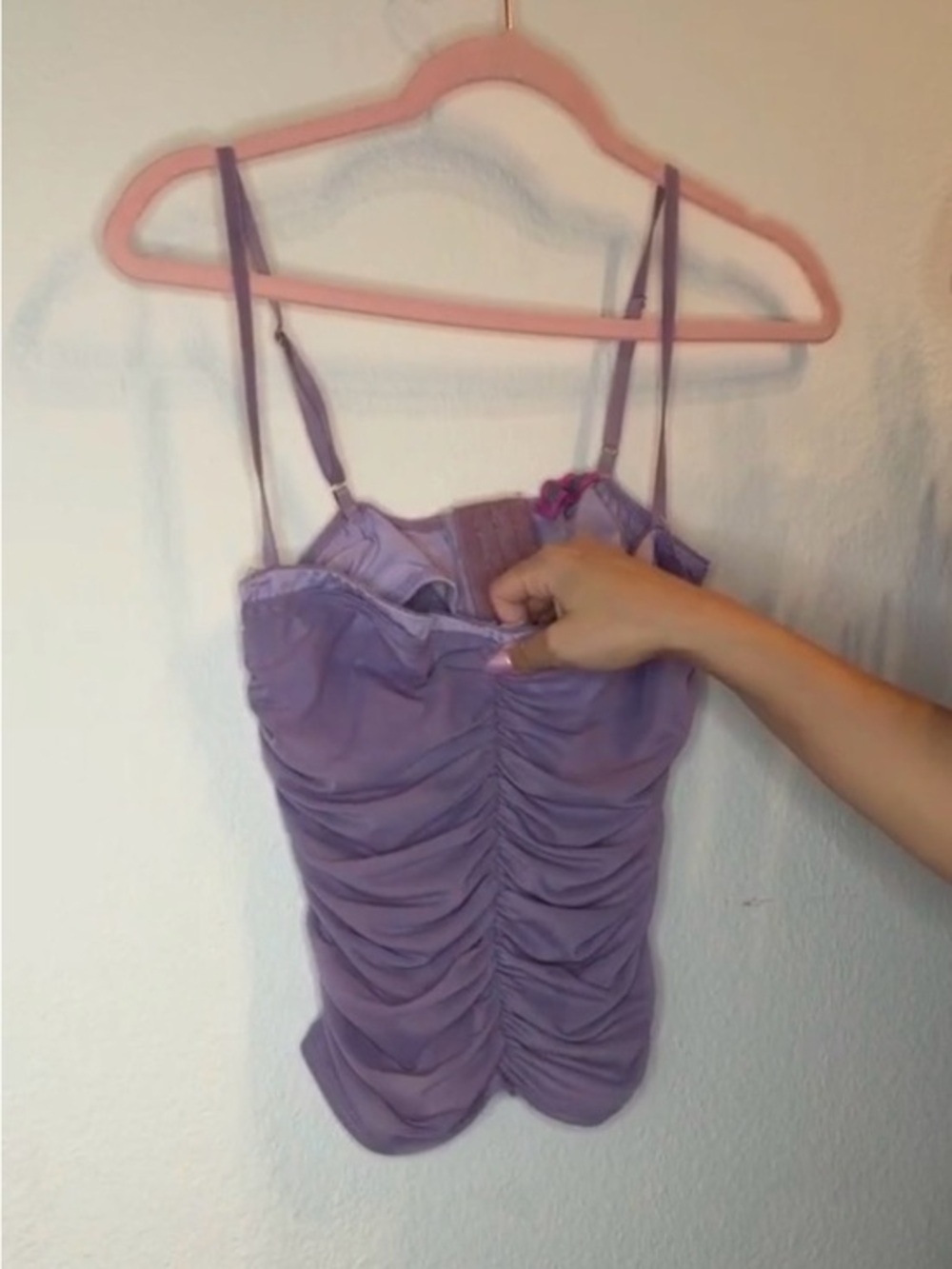 Edikted Lavender Ruched Spaghetti Strap Camisole